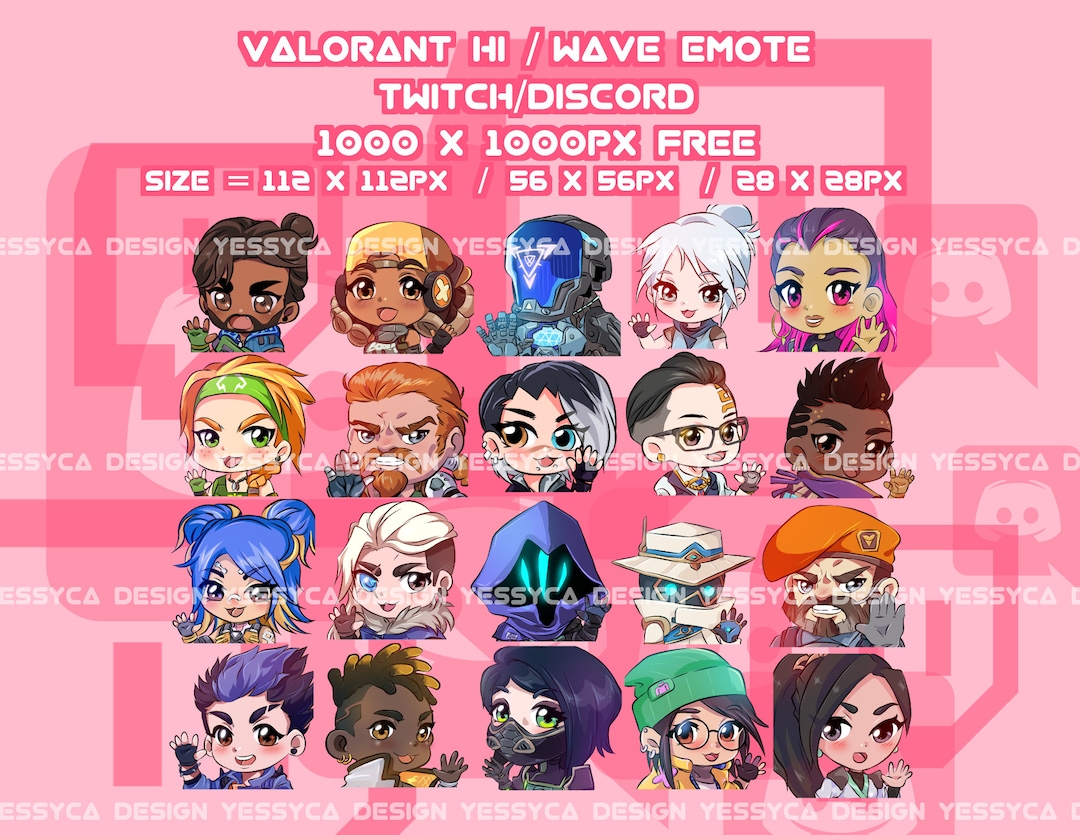 Cute Valorant Emotes Bundle With Wave Unique Expressions for