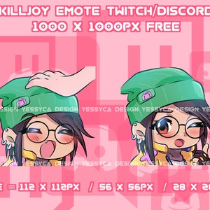 Niedliche Killjoy Valorant Valorant 2 Emotes mit verschiedenen einzigartigen Ausdrucksstärken für professionelle Discord und Twitch Streamer