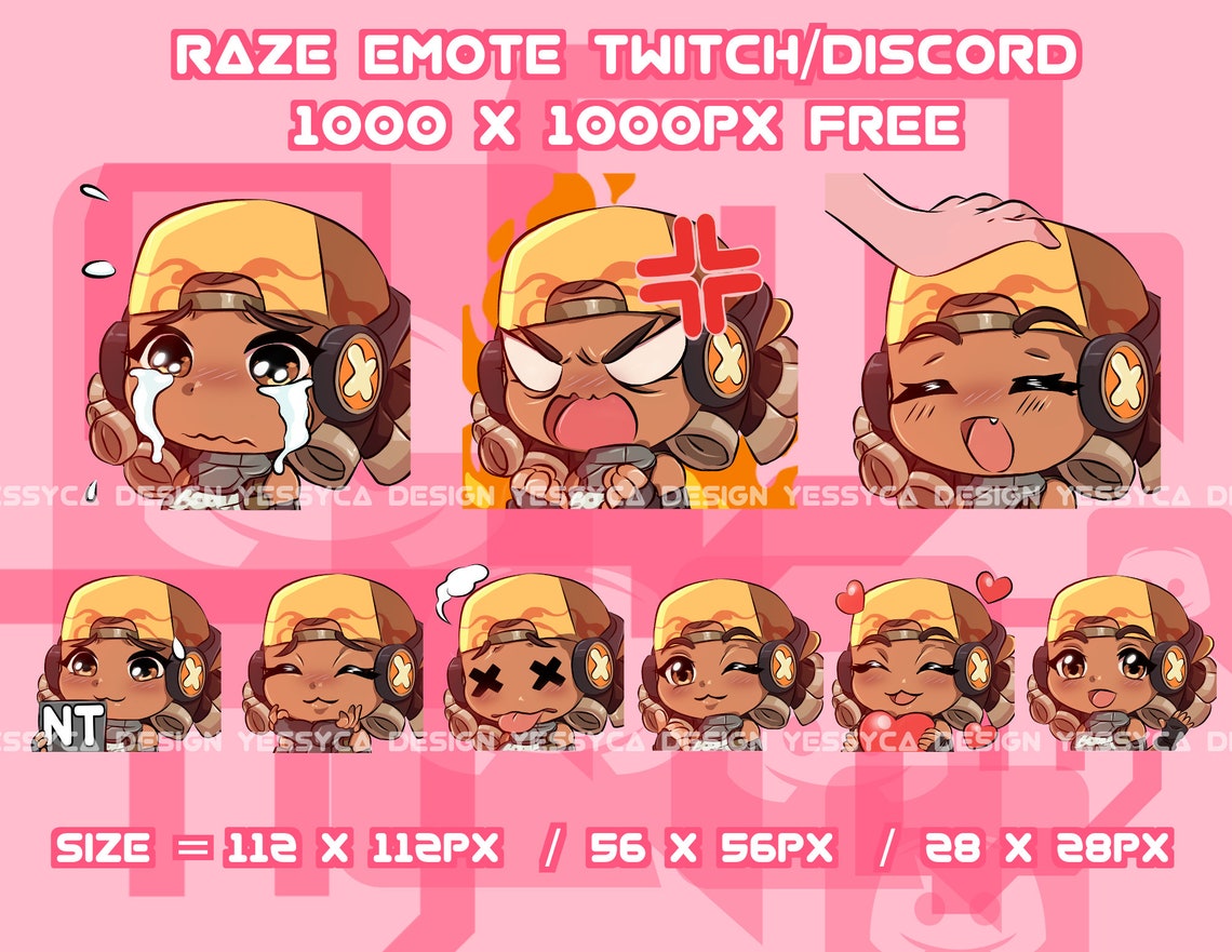 Raze Valorant Twitch Emotes Pack Raze Valorant Twitch Emotes Etsy