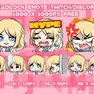 Cute Deadlock Valorant emotes bundle with various unique expressions for professional Discord and Twitch streamers