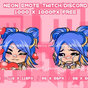 Cute Neon Valorant emotes with 2 unique expressions for professional Discord and Twitch streamers