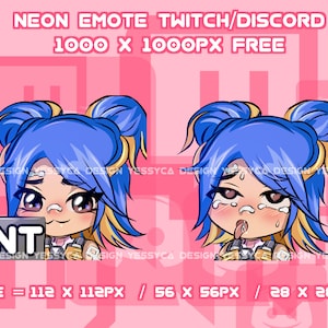 Cute Neon Valorant emotes with 2 unique expressions for professional Discord and Twitch streamers