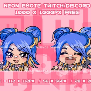Cute Neon Valorant emotes with 2 unique expressions for professional Discord and Twitch streamers