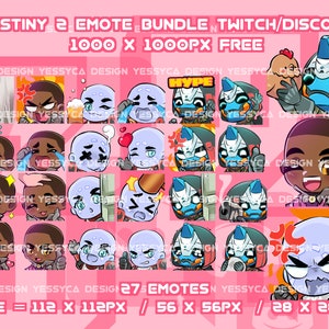 Cute Mega Bundle Destiny 2 emotes with various unique expressions for professional Discord and Twitch streamers