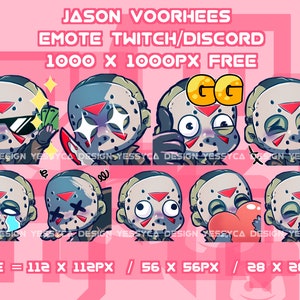 Uroczy pakiet emotikon DBD Jasona Voorheesa na wydarzenie Halloween z różnymi ekspresjami dla profesjonalnych streamerów Discord i Twitch