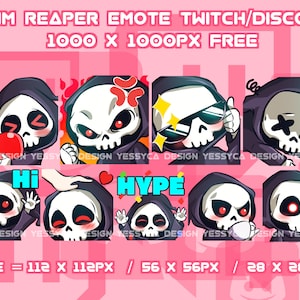 Urocze emotikony Szkieletowego Żniwiarza dołączane do wydarzenia Halloween z różnymi wyjątkowymi ekspresjami dla profesjonalnych streamerów Discord i Twitch