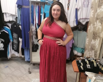 Abito greco monospalla ispirato all'antica divinità greca