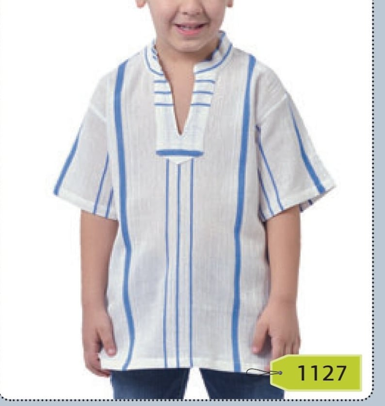 Chemise en coton pour garçons, importée de Grèce 1127stripe