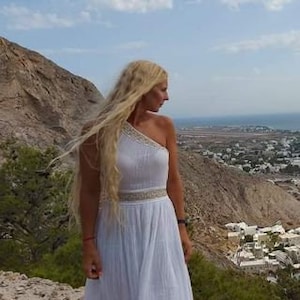 Greek, one shoulder dress inspired from ancient Greek godness