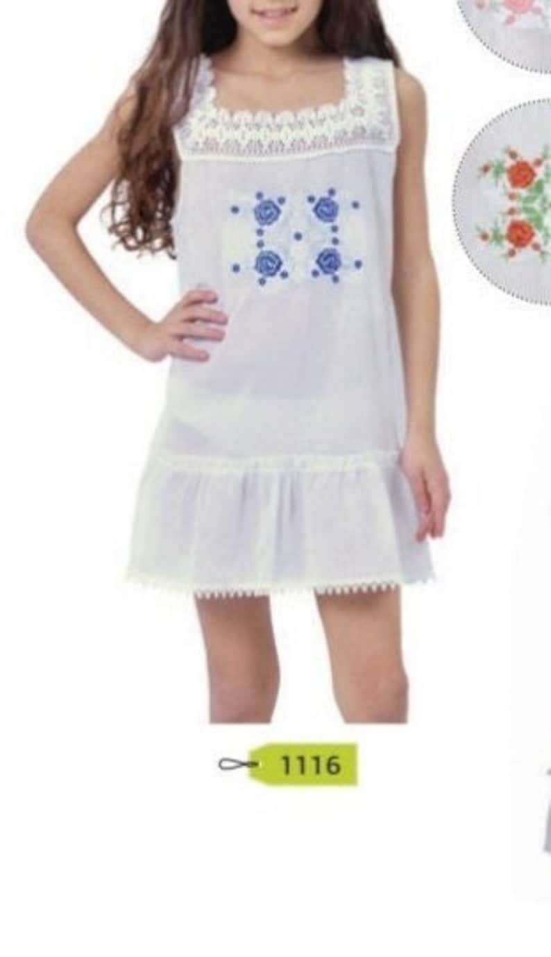 GREEK dresses with embroidery and cotton image 1