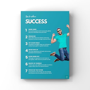 Success Tips Poster | Psychology | Self Help | Motivational Strategies | Wall Decor | Digital Download | A2, A3, A4, A5 Poster