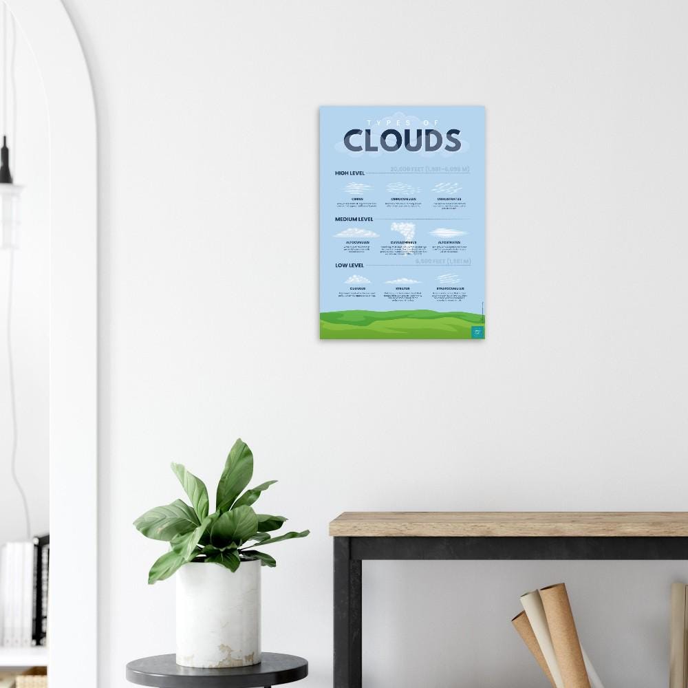 Types of Clouds Poster | Geography Poster | Meteorology Poster | Wall ...