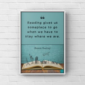 Póster con cita de lectura / Cita inspiradora / Amantes de los libros / Decoración de pared / Descarga digital / Póster A2, A3, A4, A5