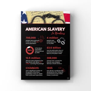Infographic-poster Amerikaanse slavernij | Geschiedenisposter | Wanddecoratie | A2, A3, A4 muurkunstposter