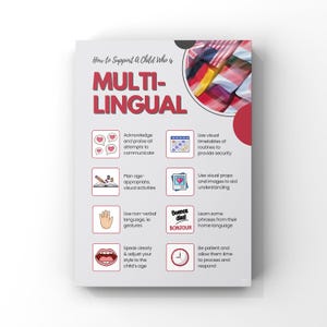 Come supportare i bambini multilingue - Poster / Diversità culturale / Strategie di inclusione / Poster da parete in formato A2, A3, A4