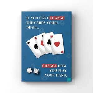 Póster con cita motivacional / Juega tu mano / Psicología / Bienestar / Cita inspiradora / Decoración de pared / Póster con impresión artística de pared A2, A3 y A4