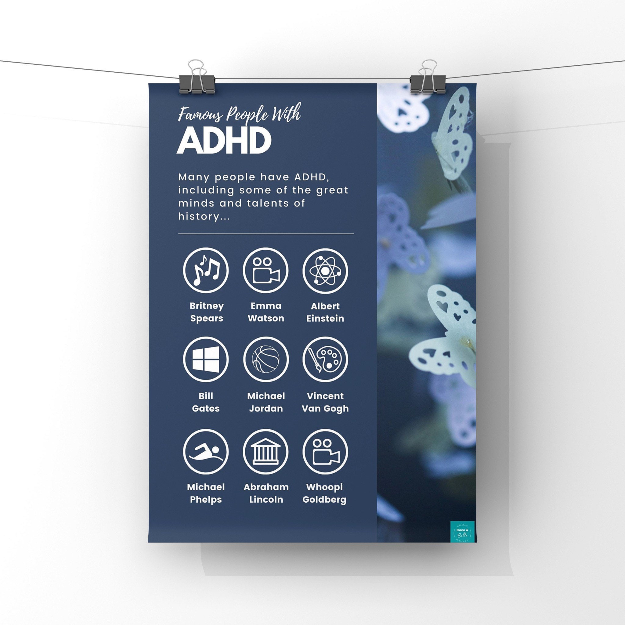 Famous People With ADHD Poster ADD SEND Inclusion Diversity - Etsy