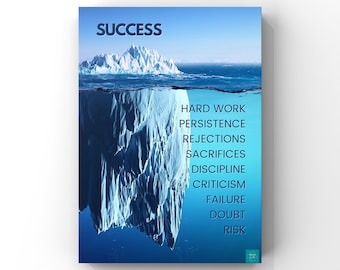 Póster "Iceberg del Éxito" / Psicología / Bienestar / Póster motivacional / Decoración de pared / Descarga digital / Póster A2, A3, A4, A5