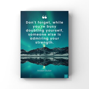 Strength Quote Poster | Inspirational Quote | Northern Lights | Wall Decor | Digital Download | A2, A3, A4, A5 Poster