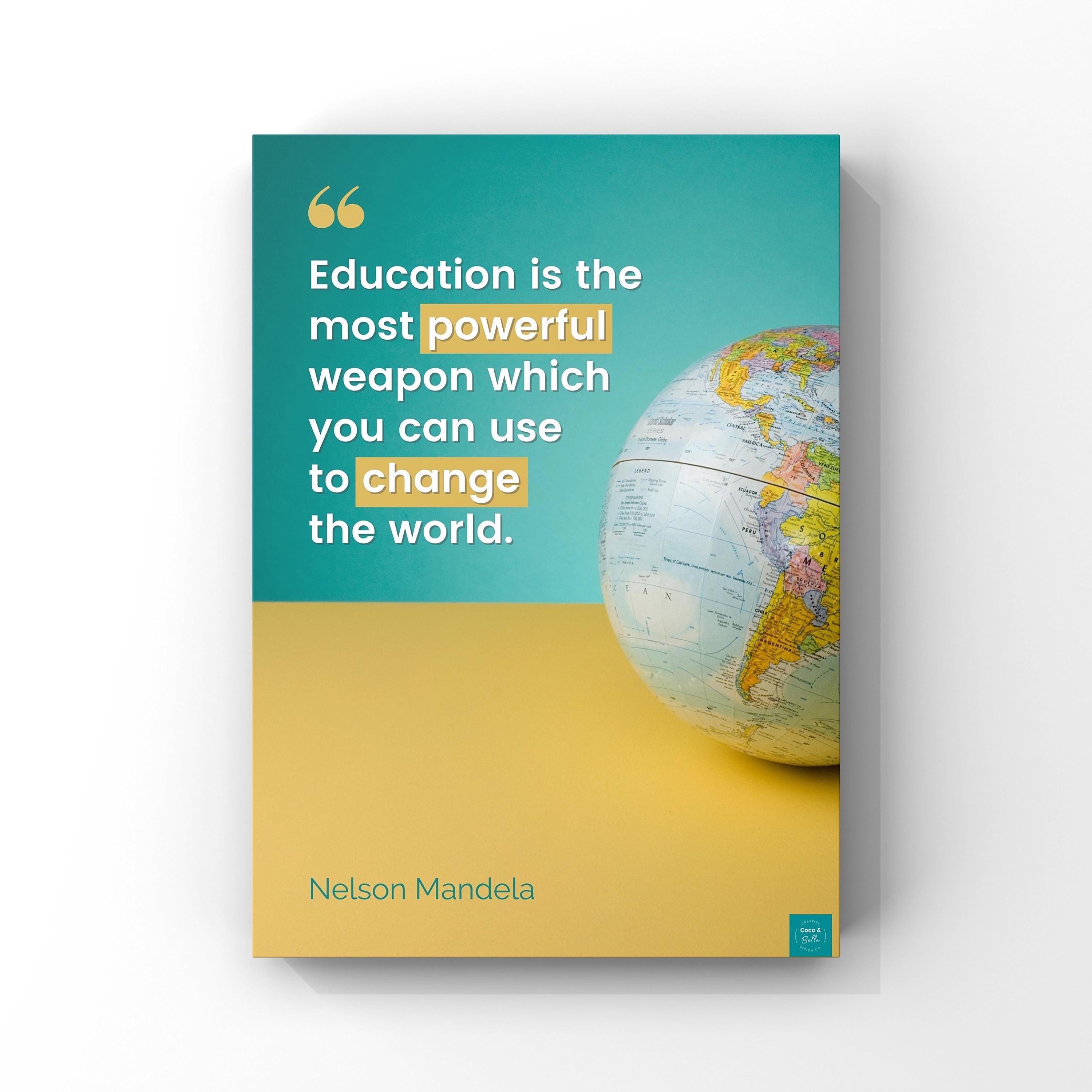 Education Quote Poster | Inspirational Quote | School Classroom Display |  Digital Download | A2, A3, A4, A5 Poster - Etsy, image size:3000x3000