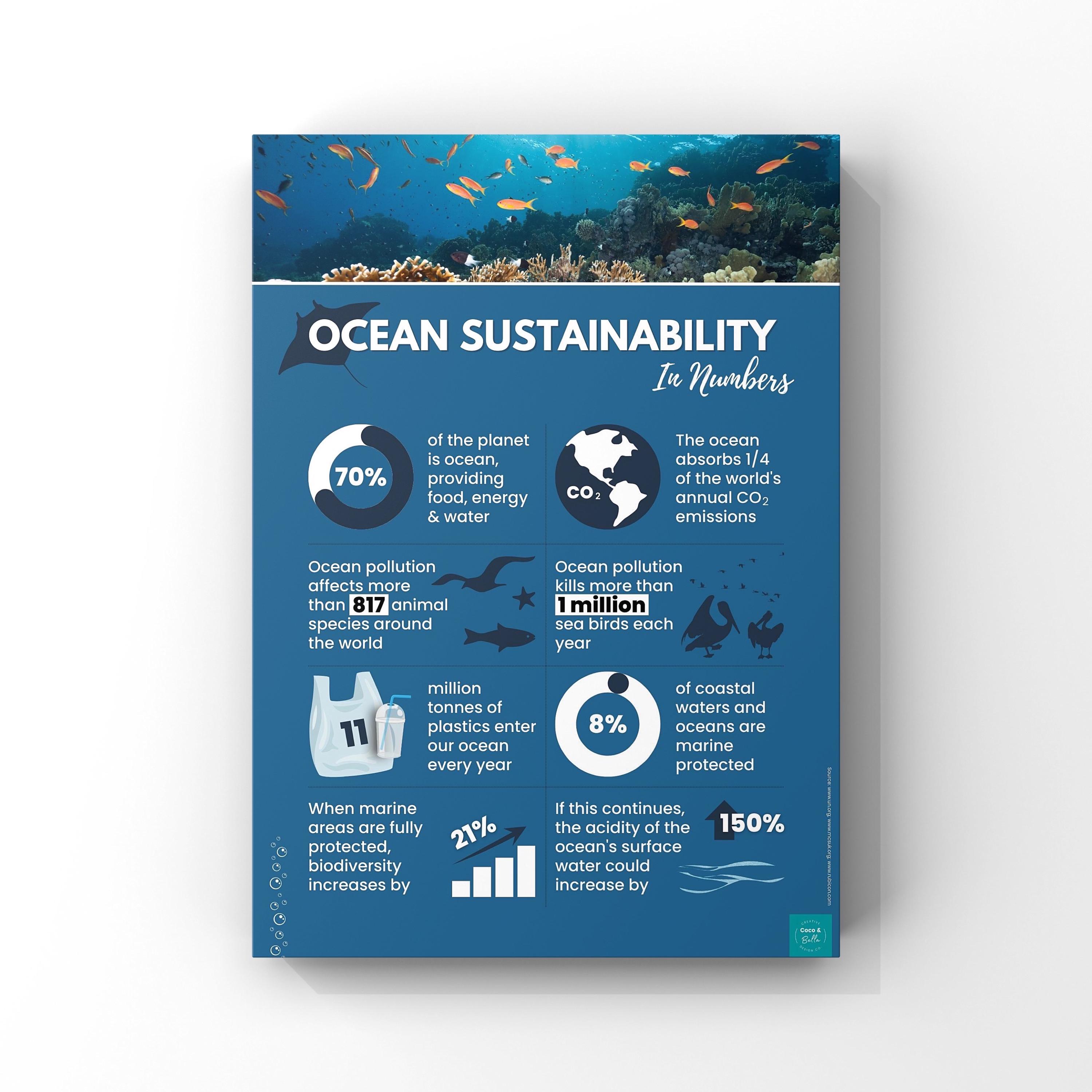 Ocean Sustainability Infographic Poster | Sustainability