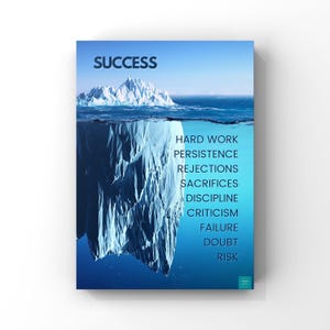 Success Iceberg Poster | Psychology | Self Help | Inspirational Motivational Poster | Wall Decor | A2, A3, A4 Wall Art Print Poster