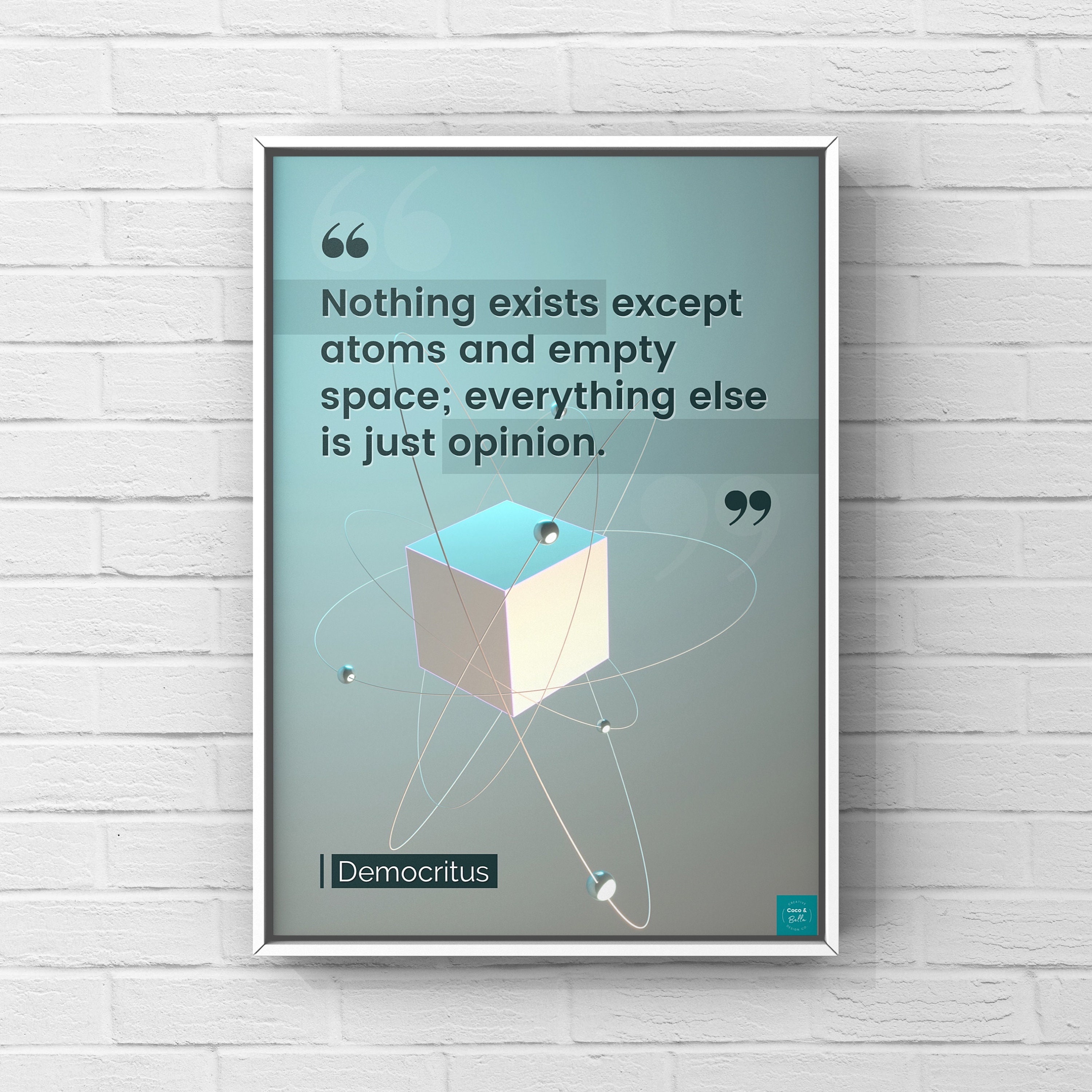Science Quote Poster | Democritus | Science Poster | Physics Poster ...