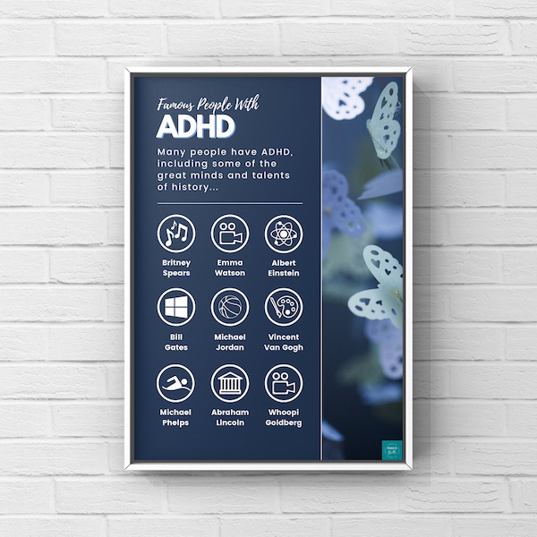 Famous People with ADHD Poster | SEND Inclusion Diversity ADD Awareness | Classroom Display | Digital Download | A2, A3, A4, A5 Poster