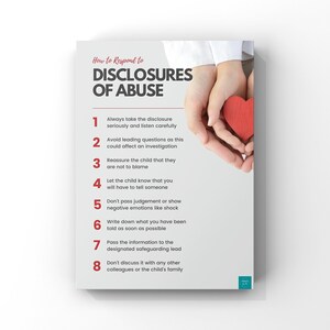 Póster "Cómo responder a las revelaciones de abuso" / Educación / Protección / Decoración de pared / Descarga digital / Póster A2, A3, A4, A5
