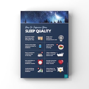 How To Improve Your Sleep Quality Poster | Health and Wellbeing | Self Care | Wall Decor | A2, A3, A4 Wall Art Print Poster