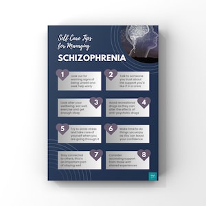 Self Care Tips For Managing Schizophrenia Poster | Mental Health Awareness | Wall Decor | Digital Download | A2, A3, A4, A5 Poster