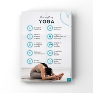Vorteile von Yoga Poster | Gesundheit und Wohlbefinden | Fitness | Meditation | Verstand, Körper und Geist | Digitaler Download | A2, A3, A4, A5 Poster
