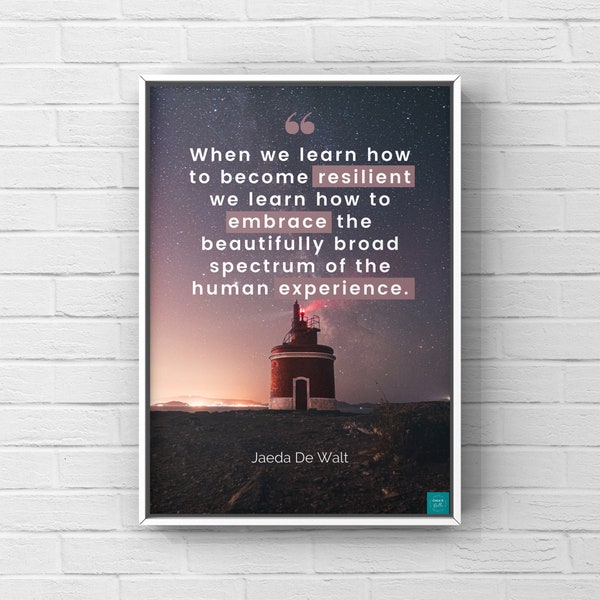 Resilience Quote Poster | Inspirational Quote | Mental Health | Psychology | Wall Decor | A2, A3, A4 Wall Art Print Poster