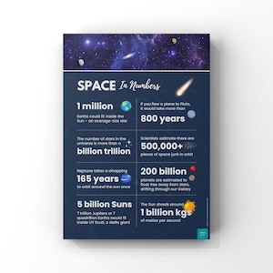 Poster di infografica spaziale / Poster scientifico / Poster di fisica / Decorazione murale / Download digitale / Poster A2, A3, A4, A5