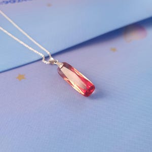 Gemstone Changing Color Necklace For Her-Change Color Necklace-Engagement Gift-Solid Sterling Silver-10x30mm-Wedding Necklace-For Women