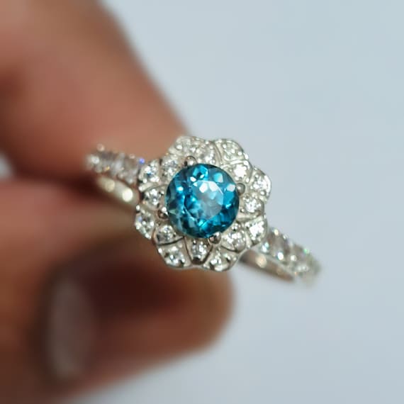 Blue zircon promise ring deals