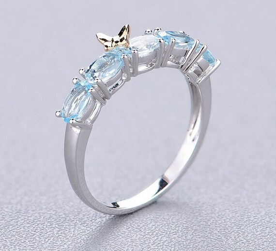 Natural Aquamarine Ring925 Sterling SilverPromise Ring For Etsy