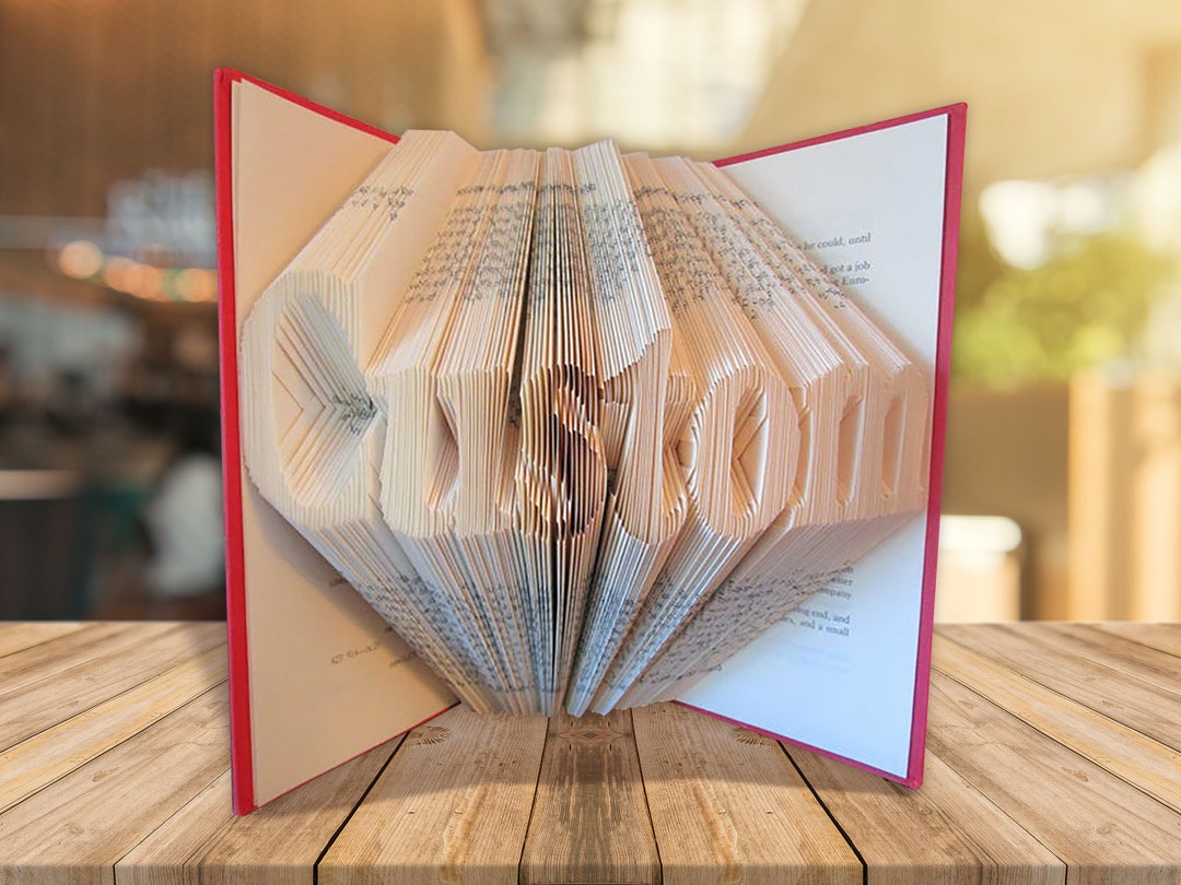 Book Folding Pattern Custom Custom Names Words Folded Book Art Made