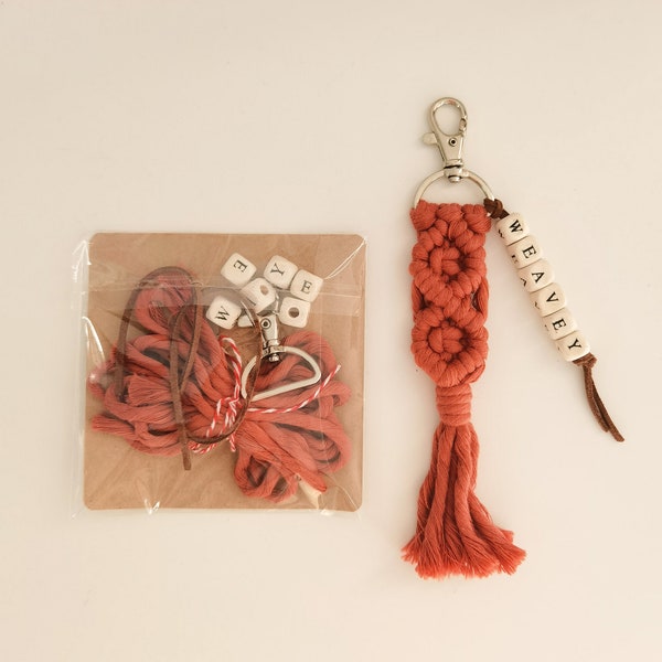 CraftedbyMagical | DIY kit macrame keychain, step by step easy youtube tutorial, beginner friendly, bag charm, craft kit, children handcraft