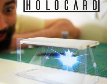 HOLOCARD | Hologramweergave voor smartphones | Gebruik dit nieuwe technische gadget om hologrammen te bekijken met uw smartphone | Nieuw technisch accessoire