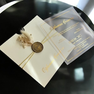 Arch Wedding Invitation Set: Gold Foil, Craft Envelope
