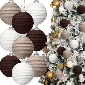 Jute Rope Rustic Holiday Ornaments, Set of three Farmhouse Ornaments, Neutral Holiday Decoration Bowl Fillers, Boho Farmhouse Ornaments