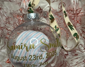 Baby&#39;s keepsake Ornament, Baby&#39;s Birth Stats Ornament, Baby&#39;s Hospital Keepsake Ornament, Baby&#39;s first Christmas ornament, siblings ornament