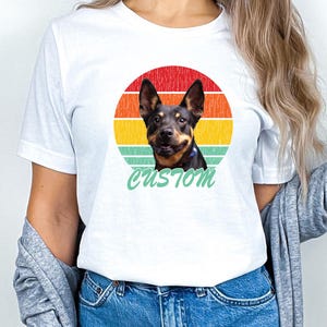 Custom Dog Shirt, Custom Pet Shirt with Vintage Portrait - Personalize Your Pet Photo Shirt in Retro Style, Also Available in Kids Sizes