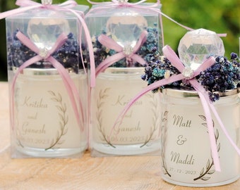 Wedding Favors Candle,  Personalized Candle Gifts for Guests, Rustic Flower Theme Candle Favor, Elegant Candle Favors, Luxury Party Favors