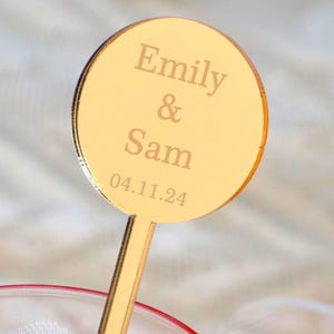 50 Personalized Acrylic Drink Stirrers: Wedding Cocktail Decor