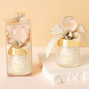 Luxury Candle Favors | Elegant Candle Favors | Party Favors | Gifts for Guests | Crystal Ball Lid Candle | Shower Favors