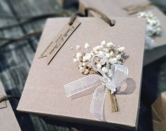 Floral Crafted Wedding Welcome Bag | Elegant Guest Greeting | Unique Hotel Paper Bag | Special Event Favor