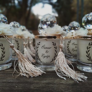 Crystal Wedding Favor Candles: Rustic Boho Candle Favors