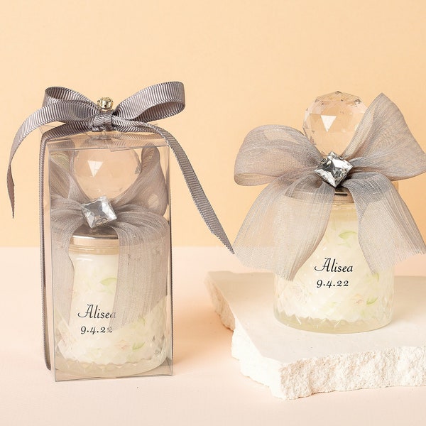 Unique Luxury Candle Favors for Wedding, Baptism & Bridal Shower - Personalized Guest Gifts for Party Events